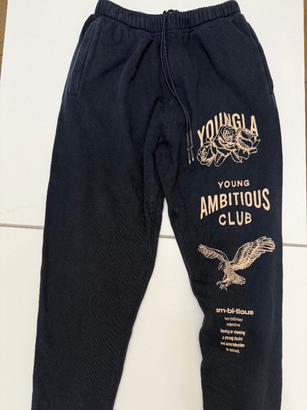 YoungLA Ambitious Club Graphic Joggers Black Men’s Large